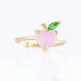 18k Plated CZ Peach Fruits Charm Ear Cuffs