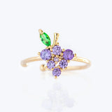 18k Plated CZ Peach Fruits Charm Ear Cuffs