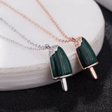 Summer Shell Ice Cream Pendant Necklace Titanium Steel Clavicle Chain