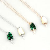 Summer Shell Ice Cream Pendant Necklace Titanium Steel Clavicle Chain