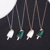 Summer Shell Ice Cream Pendant Necklace Titanium Steel Clavicle Chain