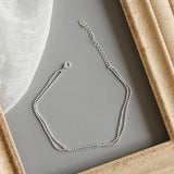 925 Silver Chain Anklet Beads Bracelet Foot Jewelry Summer Beach Party