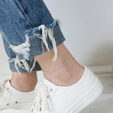 925 Silver Chain Anklet Beads Bracelet Foot Jewelry Summer Beach Party