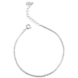 925 Silver Chain Anklets for Women Beach Party Ankle Bracelet Foot Jewelry