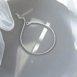 925 Silver Chain Anklets for Women Beach Party Ankle Bracelet Foot Jewelry