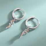Colorful Diamond Zirconia Long Lightning Earrings