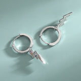 Colorful Diamond Zirconia Long Lightning Earrings