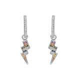 Colorful Diamond Zirconia Long Lightning Earrings