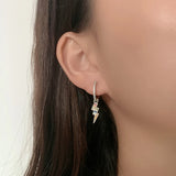 Colorful Diamond Zirconia Long Lightning Earrings