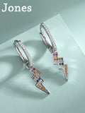 Colorful Diamond Zirconia Long Lightning Earrings