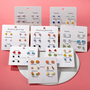 Summer Small Ceramic Earring Set Steel Needle Good Jewelry