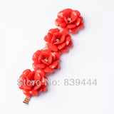 Rose Crystal Flower Bracelet for Women