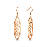 Personalized Hoop Oval Drop Earrings Stainless Steel Name Earrings