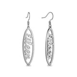 Personalized Hoop Oval Drop Earrings Stainless Steel Name Earrings