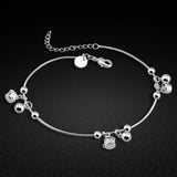 Minimalist Bell Ankle Silver Chain Beach Accessories Joalharia