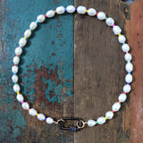 Summer Natural Pearl Beaded Necklace Openable Screw Buckle Pendant