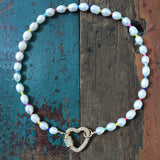 Summer Natural Pearl Beaded Necklace Openable Screw Buckle Pendant