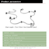 925 Silver Anklet Bead Chain Bracelet Beach Accessory