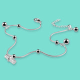 925 Silver Anklet Bead Chain Bracelet Beach Accessory