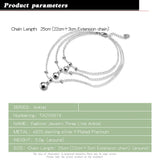 925 Sterling Silver Anklet Multilayer Bell Pendant Solid Silver Anklet