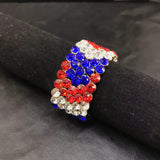 Summer Women Rhinestone Wide Elastic Bracelet Multilayer Jewelry