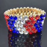 Summer Women Rhinestone Wide Elastic Bracelet Multilayer Jewelry