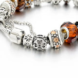 Summer Flower Charm Bracelet Ladies Crown Pendant Jewelry Crystal Bracelet