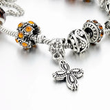 Summer Flower Charm Bracelet Ladies Crown Pendant Jewelry Crystal Bracelet