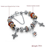 Summer Flower Charm Bracelet Ladies Crown Pendant Jewelry Crystal Bracelet