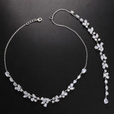 Zircon Bridal Back Necklace Metal Chain for Wedding Party