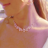 Zircon Bridal Back Necklace Metal Chain for Wedding Party