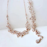 Zircon Bridal Back Necklace Metal Chain for Wedding Party