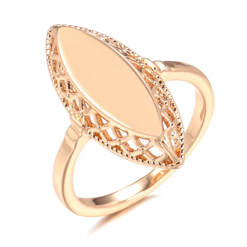 Moroccan Vintage Hollow Jewelry Ring 585 Plating Glossy Party Ring
