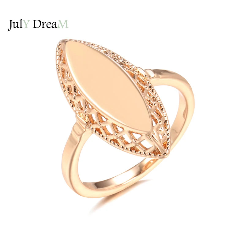 Moroccan Vintage Hollow Jewelry Ring 585 Plating Glossy Party Ring