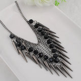 Summer Hot Necklace Dark Plated Chain Acrylic Beads Rivet Tassel