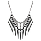 Summer Hot Necklace Dark Plated Chain Acrylic Beads Rivet Tassel