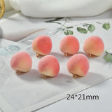 Summer Peach Belt Hanging Fruit Pendant DIY Ear Stud Pendants 8pcs