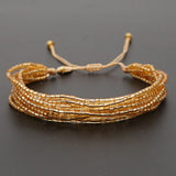 Summer Bead Friendship Bracelet for Women Plated Adjustable Lace-Up Wrap