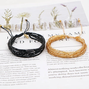 Summer Bead Friendship Bracelet for Women Plated Adjustable Lace-Up Wrap
