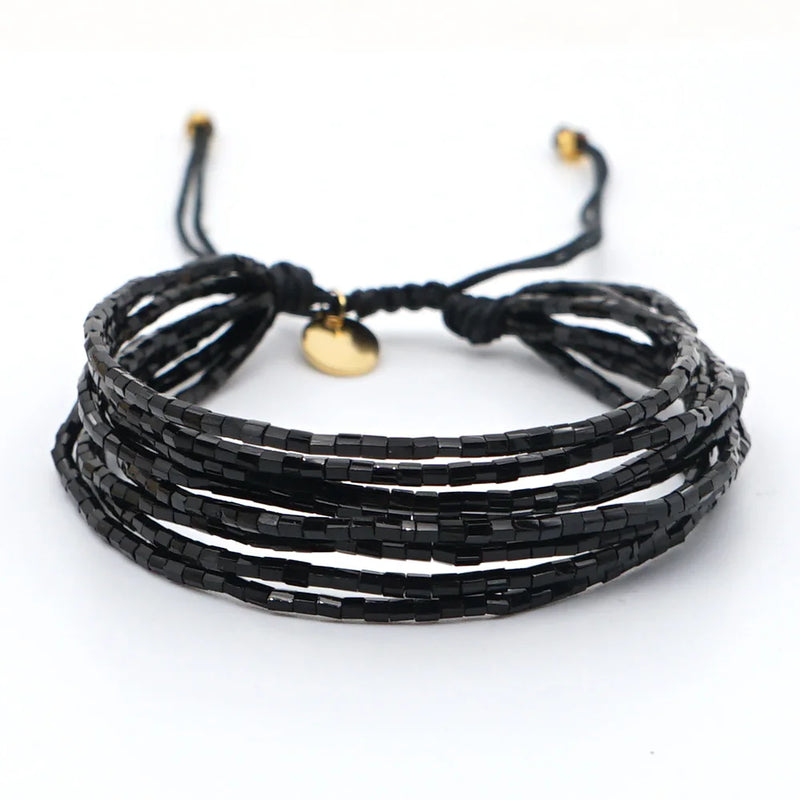 Summer Bead Friendship Bracelet for Women Plated Adjustable Lace-Up Wrap
