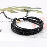 Summer Bead Friendship Bracelet for Women Plated Adjustable Lace-Up Wrap