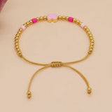 Summer Surfer Bracelet Plated Beaded Heart Charm Friendship Bracelet