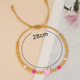 Summer Surfer Bracelet Plated Beaded Heart Charm Friendship Bracelet