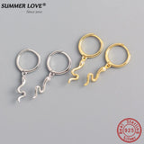 925 Sterling Silver Snake Hoop Earrings for Women