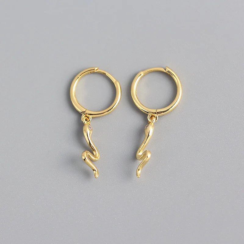 925 Sterling Silver Snake Hoop Earrings for Women