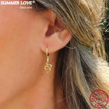 925 Sterling Silver Snake Hoop Earrings for Women
