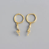 925 Sterling Silver Snake Hoop Earrings for Women