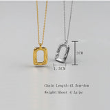 Geometric Hollow Rectangle Pendant Necklace
