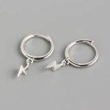 Summer Love Lightning Hoop Earrings 925 Sterling Silver Fine Jewelry