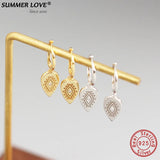 Summer Love 925 Silver Geometric Tassel Hoop Earrings for Women